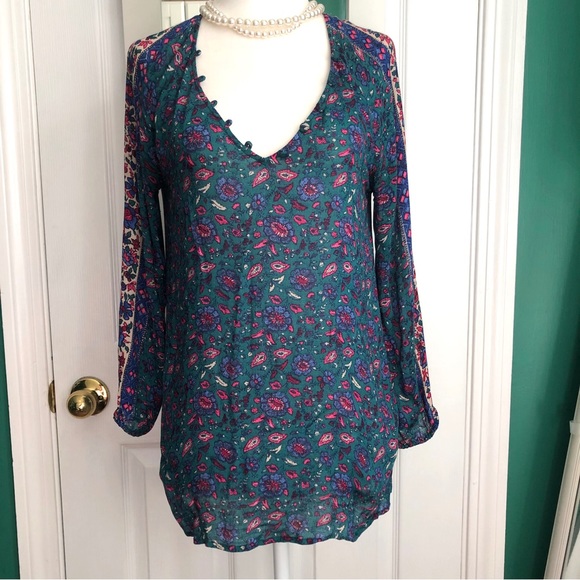 Lucky Brand Tops - Lucky Brand teal floral top small